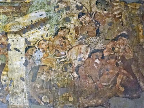 Ajanta Cave 1 Mahajanaka Jataka mural on horse — Ancient Indian Art