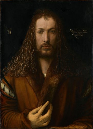 German:  Selbstbildnis im Pelzrock Self-Portrait with Fur-Trimmed Robe — The Renaissance