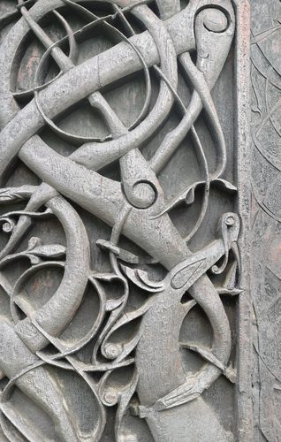 Carvings in north wall portal, Urnes Stave Church-3 — Viking Art